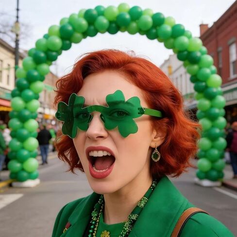 4 أزواج من النظارات الشمسية شامروك لعيد القديس باتريك، نظارات خضراء على شكل قلب للنساء في يوم القديس باتريك in Kuwait