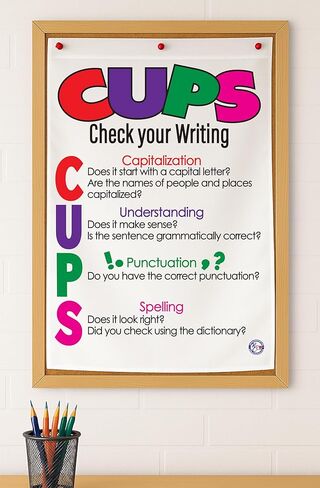 أكواب الفصل الدراسي من كريستي (تحقق من كتابتك) مخطط مرساة، مطبوع على القماش (18 × 26) in Kuwait