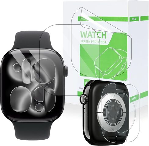 Liuyuxi 6-Pack Apple Watch Protector – Includes Screen Protector, Back Cover, and Sensor Film | Scratch-Resistant Flexible Protection for Apple Watch Series 10/11 46mm Models in Saudi Arabia