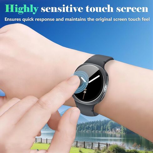 واقي شاشة Liuyuxi مكون من 3 قطع مصمم لساعة Samsung Galaxy Watch 8 (44 مم) من الزجاج المقسى مع إطار تثبيت محاذاة تلقائية، طبقة واقية مضادة للخدش وخالية من الفقاعات. in Kuwait