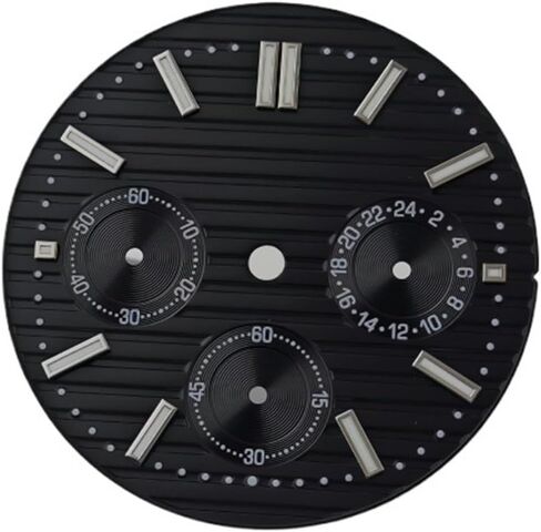 مجموعة ساعات WCC00816 VK63 بمينا 30 ملم وجوه خضراء مضيئة، ملحقات توقيت متعددة الوظائف للحركة in Kuwait