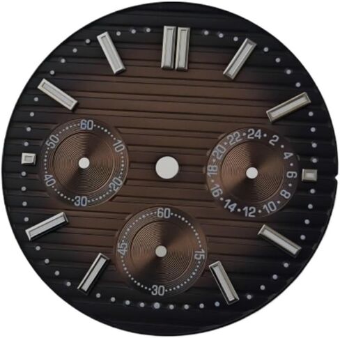 مجموعة ساعات WCC00816 VK63 بمينا 30 ملم وجوه خضراء مضيئة، ملحقات توقيت متعددة الوظائف للحركة in Kuwait