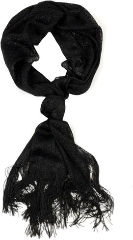 NYFASHION101 Fashionable Sparkly Glitter Thread Lightweight Tassel Scarf in Saudi Arabia
