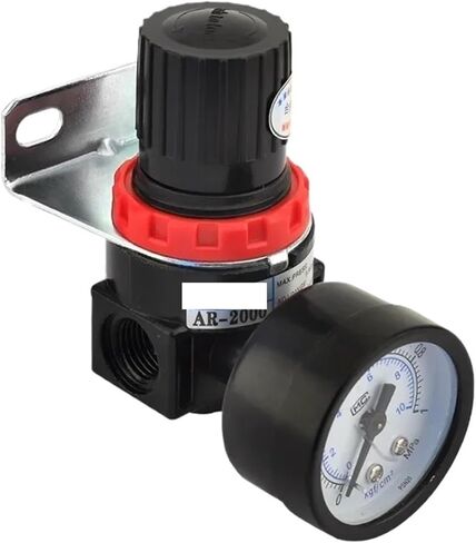 1pc AR2000 G1/4'' Pneumatic Mini Air Pressure Relief Control Compressor Regulator Treatment Units Valve with Gauge 4MM-12MM Fitting(AR2000 w BT 12mm,1 Pcs) in Saudi Arabia