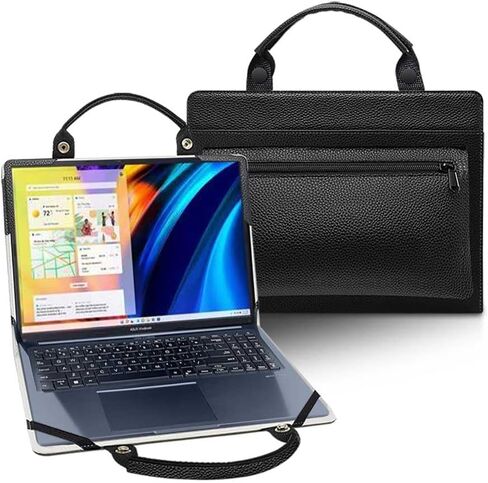غطاء حماية للكمبيوتر المحمول ASUS Vivobook S16 S3607QA S3607QA-PL004W/Vivobook S16 M3607HA مع مقبض حقيبة محمول، أسود in Saudi Arabia