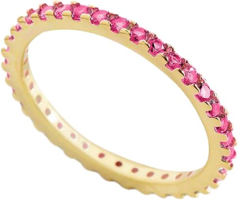 14K Gold Plated Birthstone Rings For Women, Dainty Cubic Zirconia Stackable Rings Unique For Her Birthday Mothers Daughter Bridesmaid Wedding Jewelry Gifts in Kuwait