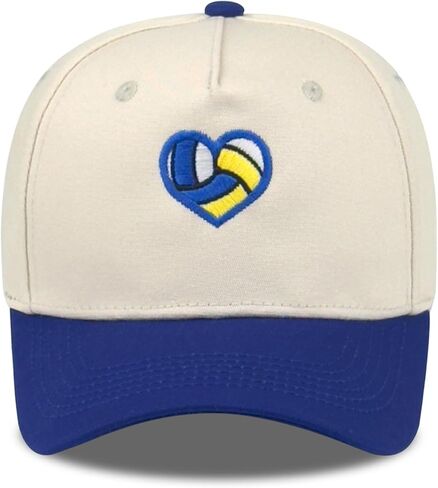 Embroidered Sports Baseball Cap with Love Heart, Two-Tone Adjustable Cotton Trucker Hat for Men Women Gifts in Saudi Arabia