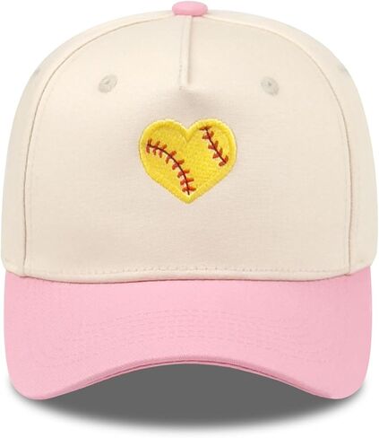 Embroidered Sports Baseball Cap with Love Heart, Two-Tone Adjustable Cotton Trucker Hat for Men Women Gifts in Saudi Arabia