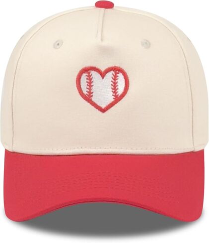 Embroidered Sports Baseball Cap with Love Heart, Two-Tone Adjustable Cotton Trucker Hat for Men Women Gifts in Saudi Arabia
