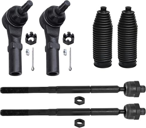 Detroit Axle - RWD Front Tie Rods Kit for 2015-2019 Chrysler 300, 4 Outer and Inner Tie Rod End Links 2 Tie Rod Boots 2016 2017 2018 Replacement in Saudi Arabia