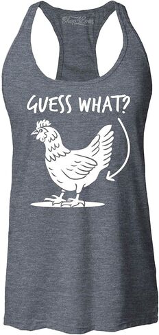 shop4ever Guess What? Chicken Butt Women's Racerback Tank Top Slim Fit in Saudi Arabia