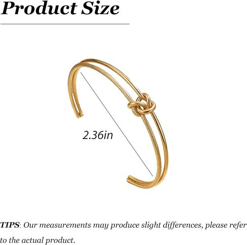 72ore Knot Adjustable Bangle Bracelet for Women, Two Tone Knot Design, Minimalist Wrist Jewelry for Daily Wear in Kuwait