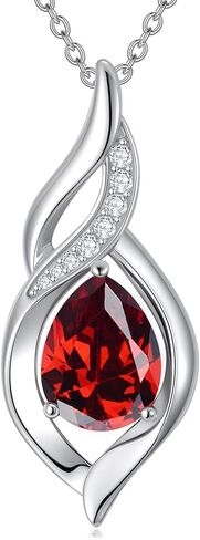 Birthstone Necklace for Women Infinity Necklaces 925 Sterling Silver Teardrop Love Birthday Jewelry Anniversary Birthday Gifts for Her Mom Wife in Saudi Arabia