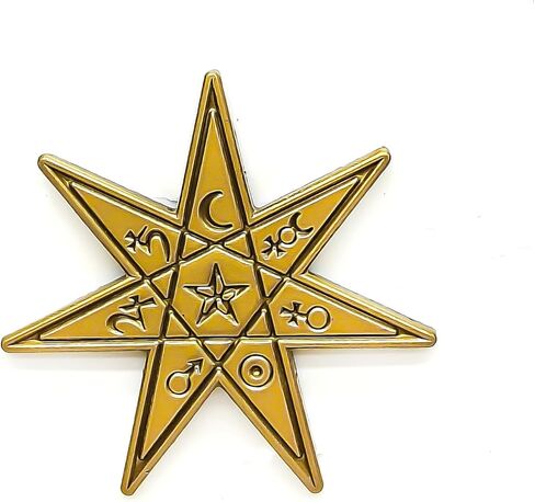دبوس المينا ذو النجمة السبعة - سلسلة السمات - دبوس طية صدر السترة من المينا - شارة مطلية للملابس والحقائب والأشرطة in Saudi Arabia