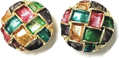 1" inch Button Covers Button Clips Hand Painted on Gold Plated-1 Pair - The Alternative to Cufflinks For Regular Shirts in Saudi Arabia