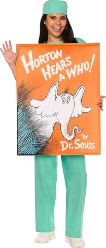InSpirit Designs Adult QU!K CHANGE Dr. Seuss Horton Hears a Who! Book Cover Costume | Officially Licensed in Saudi Arabia