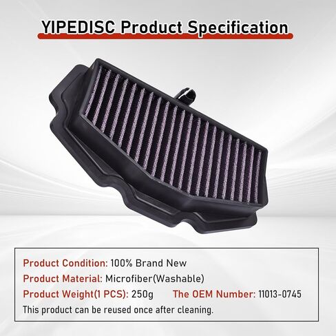 2610 Air Filter High Flow 11013-0745 for Kawasaki for Vulcan-S 650 EN650 2015-2024 for Ninja 650 EX650 2017-2024 Z650 ER650 2017-2024 RS 2022-2024 for Versys 650 KLE650 2021-2024 in Saudi Arabia