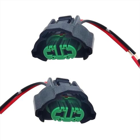 2 PCS H8 H11 Female Adapters Wiring Harness Sockets, Fog Light Pigtail Connector Plug Kit, for H11/H8/H9/880/881/890 Halogen Lamp Bulbs Connector (Multicolored) in Kuwait