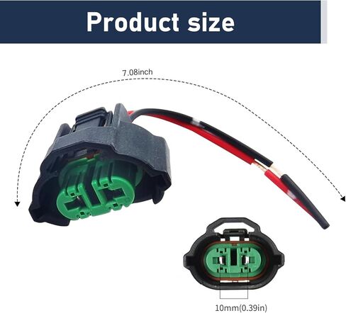 2 PCS H8 H11 Female Adapters Wiring Harness Sockets, Fog Light Pigtail Connector Plug Kit, for H11/H8/H9/880/881/890 Halogen Lamp Bulbs Connector (Multicolored) in Kuwait