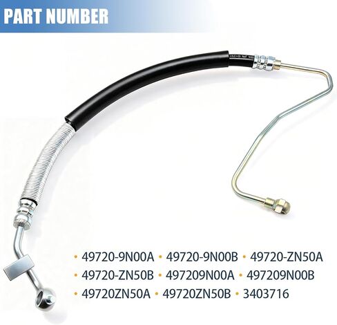 خط ضغط خرطوم التوجيه الكهربائي من سوريلو مع غسالة وحلقة دائرية وغمد رقائق الألومنيوم متوافق مع Nissan Altima 2008-2012 Maxima 2009-2014 3.5L V6- استبدال 3403716 49720-9N00A 49720-9N00B in Kuwait