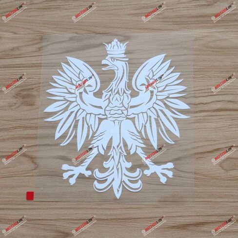 8'' White Polish Eagle Coat of arms of Poland Polski Decal Sticker Car Vinyl in Saudi Arabia