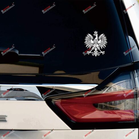 8'' White Polish Eagle Coat of arms of Poland Polski Decal Sticker Car Vinyl in Saudi Arabia
