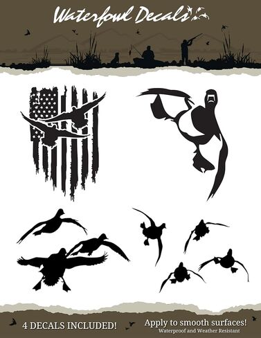 Waterfowl Decals Ultimate 5pc Duck Stickers - Duck Hunters Bundle - Laptop Tumbler Truck Car Window - Gear Box Cases - Hunting Decals in Kuwait
