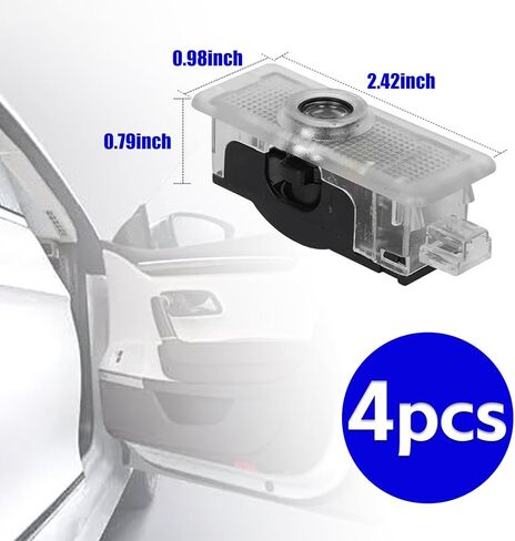 مصابيح باب السيارة، 4 عبوات من مصابيح شعار جهاز عرض LED للباب، مصابيح ترحيب لاسلكية، مصابيح ظل الشبح متوافقة مع سلسلة 3/5/6/7/X1/X2/X3/X4/X5/X6/X7/Z/M/GT in Kuwait