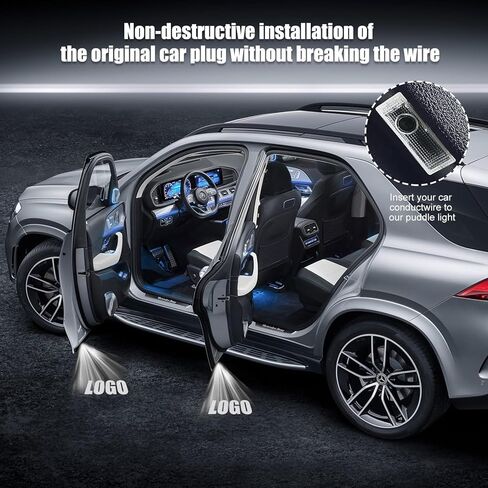 مصابيح باب السيارة، 4 عبوات من مصابيح شعار جهاز عرض LED للباب، مصابيح ترحيب لاسلكية، مصابيح ظل الشبح متوافقة مع سلسلة 3/5/6/7/X1/X2/X3/X4/X5/X6/X7/Z/M/GT in Kuwait