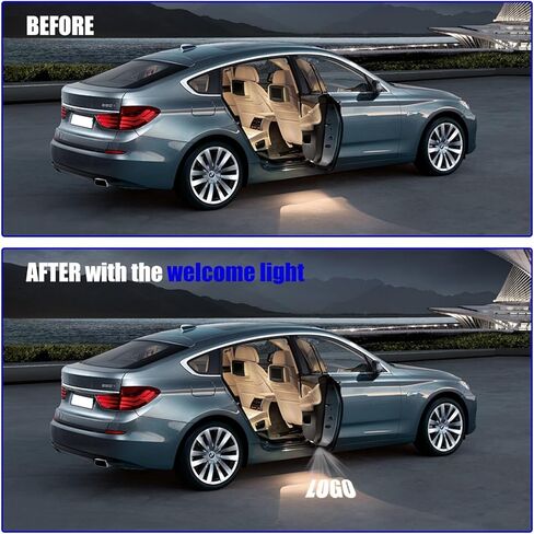 مصابيح باب السيارة، 4 عبوات من مصابيح شعار جهاز عرض LED للباب، مصابيح ترحيب لاسلكية، مصابيح ظل الشبح متوافقة مع سلسلة 3/5/6/7/X1/X2/X3/X4/X5/X6/X7/Z/M/GT in Kuwait