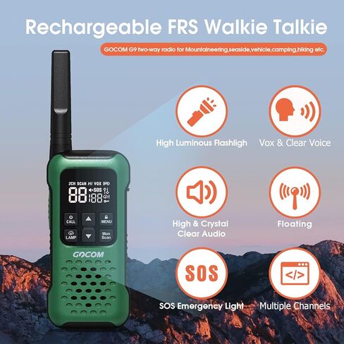 G9 IP67 Waterproof Two Way Radios, 2 Way radios Outdoor Adventure NOAA Weather Alert & SOS Emergency Lamp Adult Walkie Talkies Long Range Rechargeable (G9-6 Pack) in Saudi Arabia