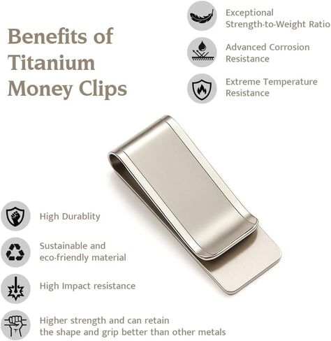 Compact Titanium Wallet & Money Clip – Premium Credit Card Holder and Cash Holder for EDC, Great Gift Idea! Great Christmas Gift, Graduation Gift. Slim Wallet with Money Clip for Cards and Cash in Saudi Arabia