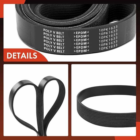 A-Premium 64.44 Inch Heavy-Duty Serpentine Drive Belt Compatible with Freightliner M2 112 2011-2012 12.8L - Replace 0131893635 in Saudi Arabia