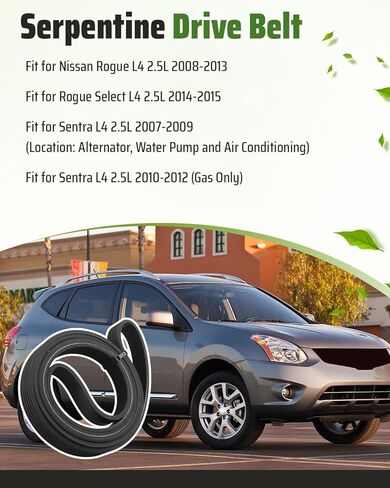 Serpentine Drive Belt Fit for Nissan Rogue 2008-2013/ Rogue Select 2014-2015, Fit for Sentra 2.5L 2007-2012, Replace K060711A 11720JG30B 11720ET80A in Saudi Arabia