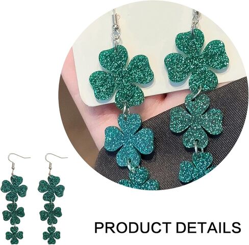 3PCS St Patricks Day Accessories,St Patricks Day Headband and Glasses Set for Women,Funny Acrylic Irish Shamrock Dangle Earrings for St. Patrick's Day Party Favors Decorations Costume Accessories in Saudi Arabia