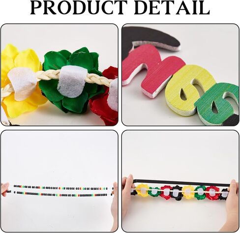 4PCS Women's African Jewelry Accessories Multicolor Beaded Stretchy Bracelet Necklace Wooden Queen Dangle Earrings Flower Crown Headband in Kuwait