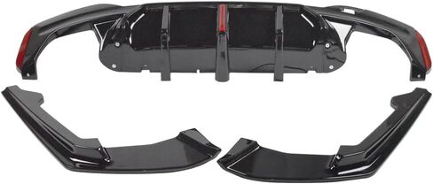 ناشر خلفي أسود لامع مع أضواء فرامل LED ستروب مناسب لسيارات BMW 2017-2023 G30 G31 G38 M-Sport | تصميم طراز M5 وملحقات الزوايا | ترقية Direct Fit للتصميم الخلفي العدواني in Kuwait