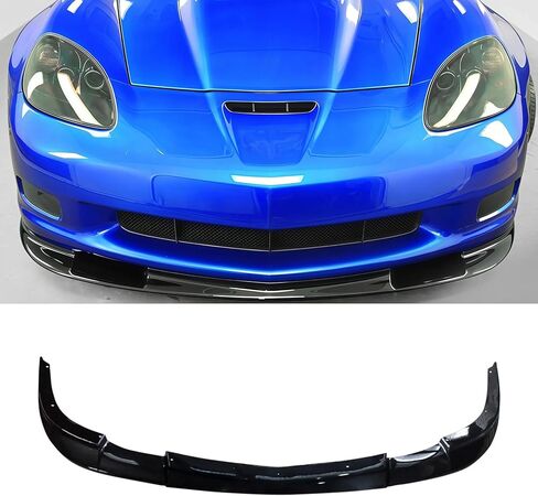 CHIESMA Front Lip Fit for Corvette C6 Z06 ZR1 Grand Sport 2005-2013, ABS Widebody C6 Front Bumper Lip 3PC Body Kit Exterior Accessories (Doesn't fit for Base Model) (Matte Black) in Kuwait