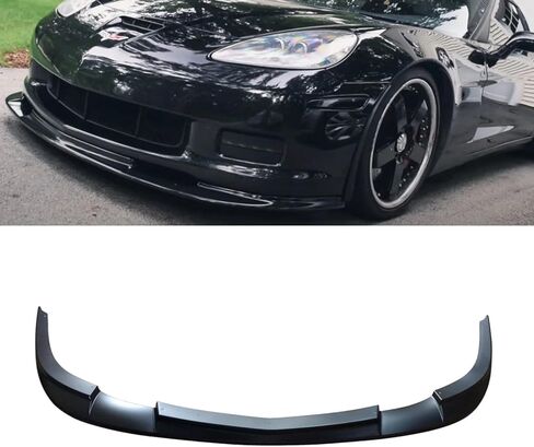 شفة أمامية من CHIESMA تناسب Corvette C6 Z06 ZR1 Grand Sport 2005-2013، ABS Widebody C6 Front Bumper Lip 3PC ملحقات خارجية لمجموعة الجسم (لا تناسب الطراز الأساسي) (أسود غير لامع) in Kuwait