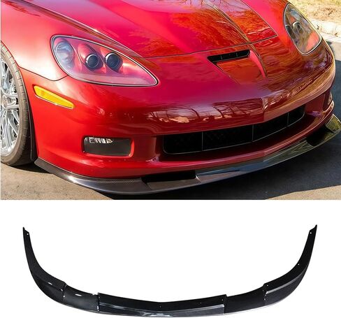 شفة أمامية من CHIESMA تناسب Corvette C6 Z06 ZR1 Grand Sport 2005-2013، ABS Widebody C6 Front Bumper Lip 3PC ملحقات خارجية لمجموعة الجسم (لا تناسب الطراز الأساسي) (أسود غير لامع) in Kuwait