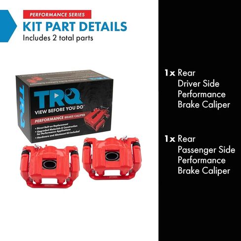 TRQ Performance Rear Driver and Passenger Side Brake Caliper Set Caliper Brackets Hardware Compatible with 11-17 Honda Odyssey in Saudi Arabia