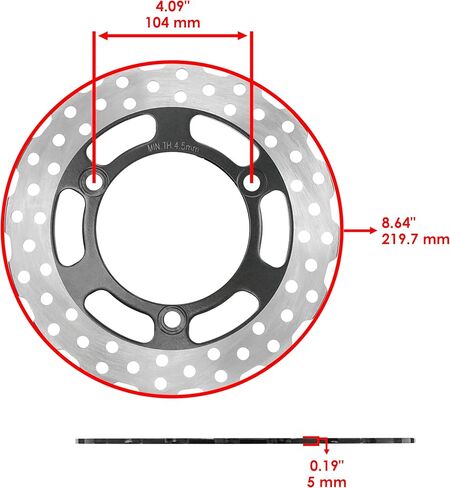 Caltric Rear Brake Disc Rotor with Pad Compatible with Kawasaki Ninja 250R Ex250J 2008 2009 2010 2011 2012 in Saudi Arabia