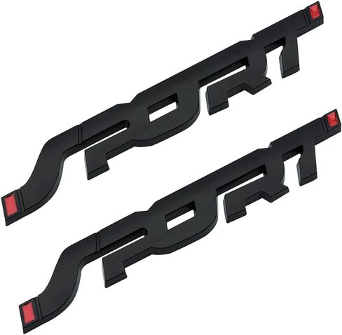2 Pack 3D Metal Car Sport Sticker, Sport Logo Emblem Badge Decals, Car Side Fender Rear Trunk Sport Sticker (Black) CN001 in Saudi Arabia