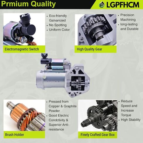 428000-5380 1.8KW 12V 19T Starter Motor Compatible with Honda Odyssey V6 3.5L 2011-2013 for Crosstour 2012 for Ridgeline 2009-2014 Pilot 2009-2014 Acura TL 2010-2011#31200R70a51 31200R70A51rm in Kuwait