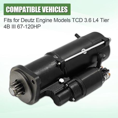 04125029 12V 4.0KW 10T محرك بداية جديد متوافق مع نماذج محرك Deutz TCD 3.6 L4 Tier 4B III 67-120HP 04606973 236247GT AZF4861 236247 11132009 11132367 in Kuwait
