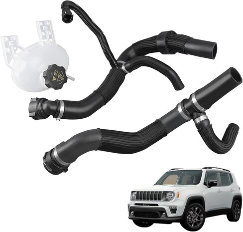 COOL STAR Coolant Reservoir Radiator and Upper and Lower Radiator Coolant Hose Kit Compatible with Jeep Renegade 2015-2021 2.4L 68246567AA 68440687AA 68327756AA 68246569AA 68248083AA 68303699AA in Saudi Arabia