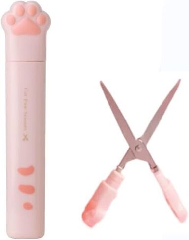 Pink Cat Paw Scissors, Folding Pocket s Multifunctional Craft, Hand Cutters Mini Arts, Crafts and Sewing Scissors in Saudi Arabia