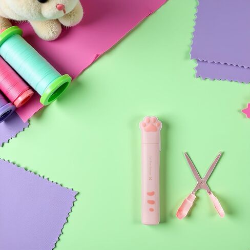 Pink Cat Paw Scissors, Folding Pocket s Multifunctional Craft, Hand Cutters Mini Arts, Crafts and Sewing Scissors in Saudi Arabia