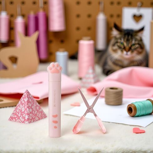 Pink Cat Paw Scissors, Folding Pocket s Multifunctional Craft, Hand Cutters Mini Arts, Crafts and Sewing Scissors in Saudi Arabia