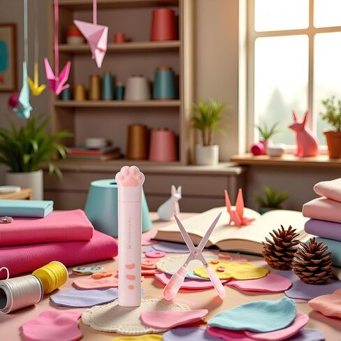 Pink Cat Paw Scissors, Folding Pocket s Multifunctional Craft, Hand Cutters Mini Arts, Crafts and Sewing Scissors in Saudi Arabia